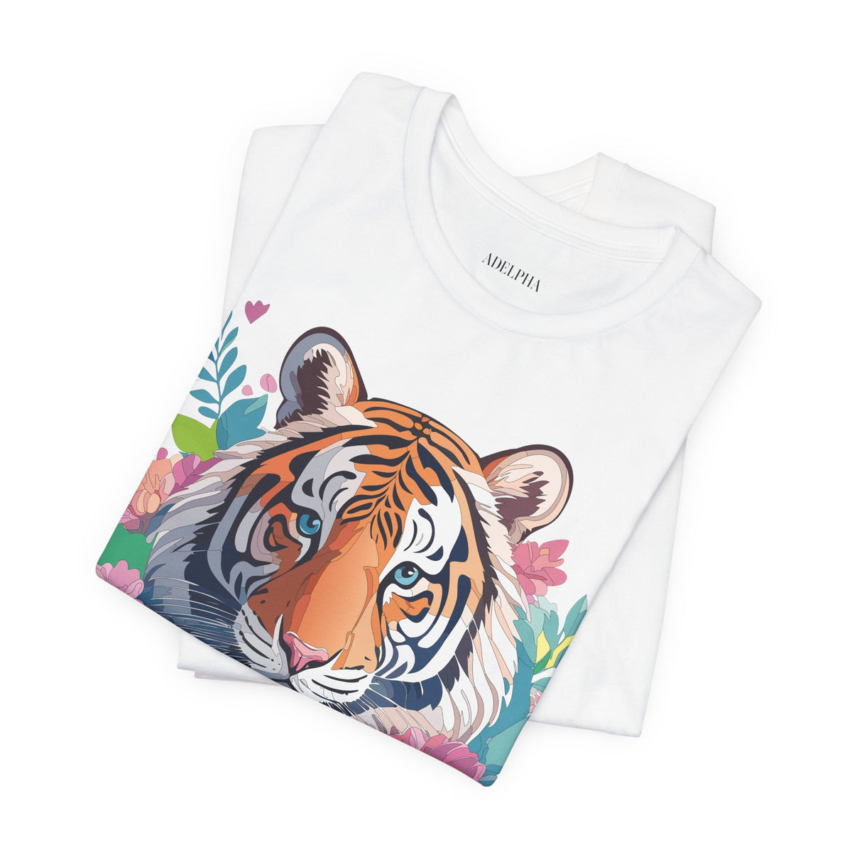 Tiger Graphic Unisex Cotton Bella+Canvas Tee with Art Animal Design e72