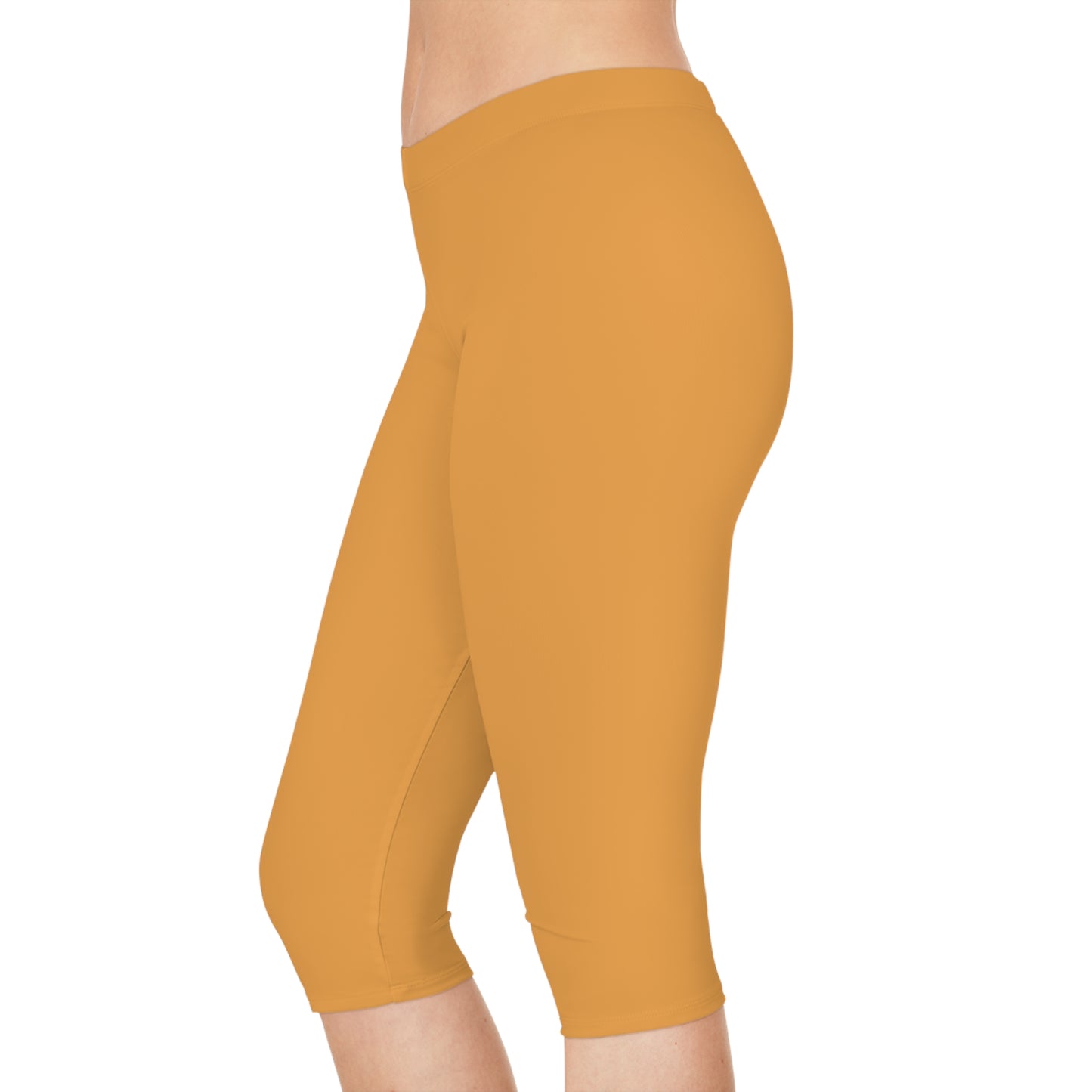 Orange Color Capri Leggings, Orange Capri Leggings 8