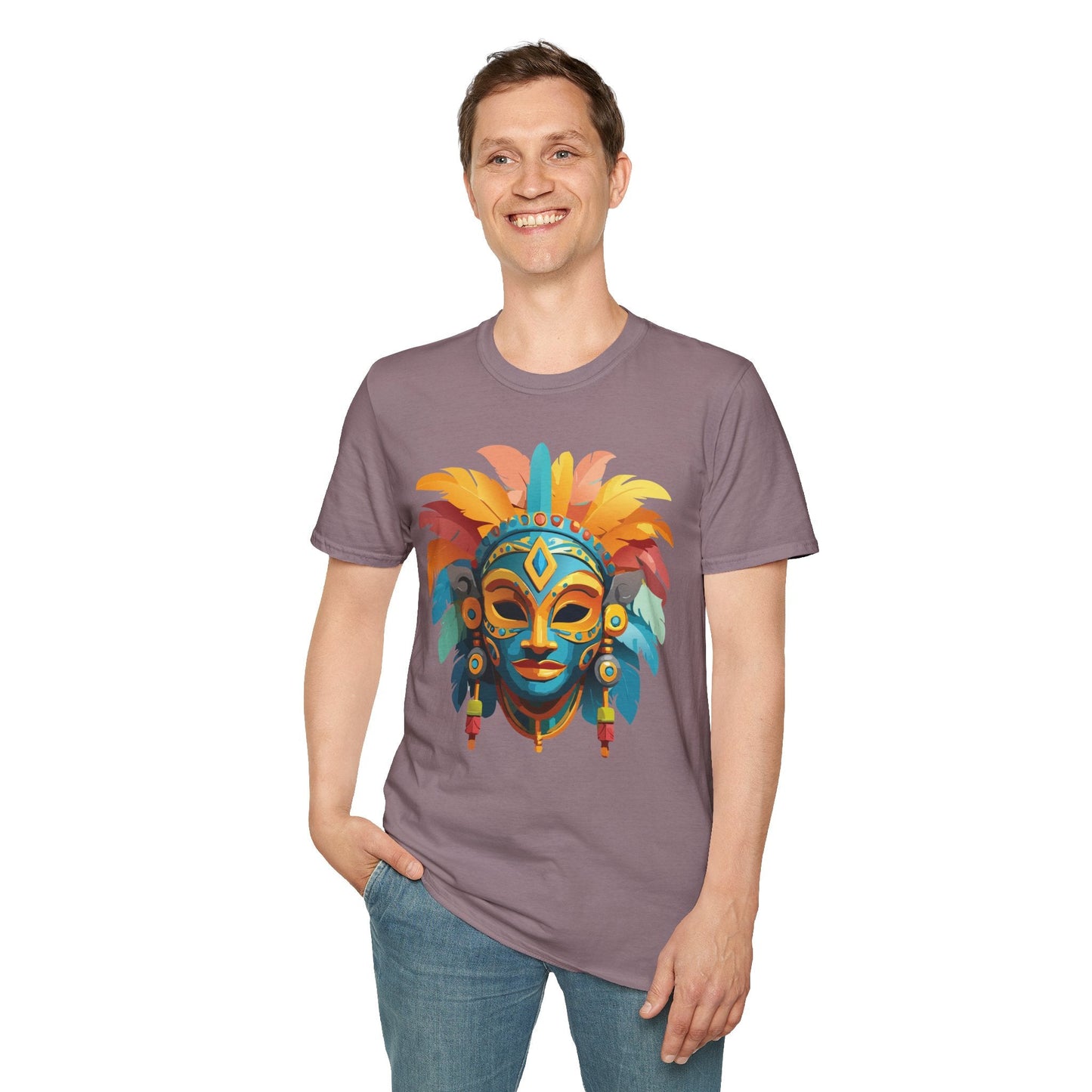 Mask Tee Shirt Unisex Graphic Design Short Sleeve Tee Gildan Softstyle 64000 Ring Spun Cotton