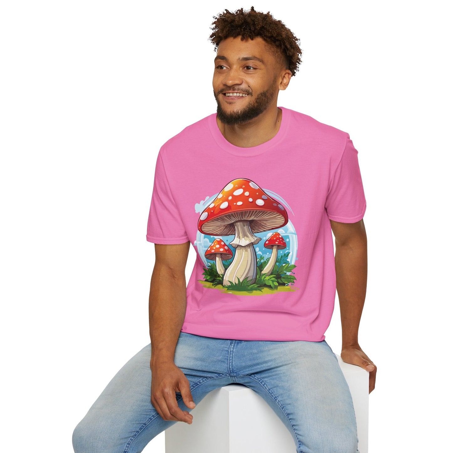 Mashroom Tee Shirt Unisex Funny Mashroom Design 100 Percent Cotton Softstyle Tee