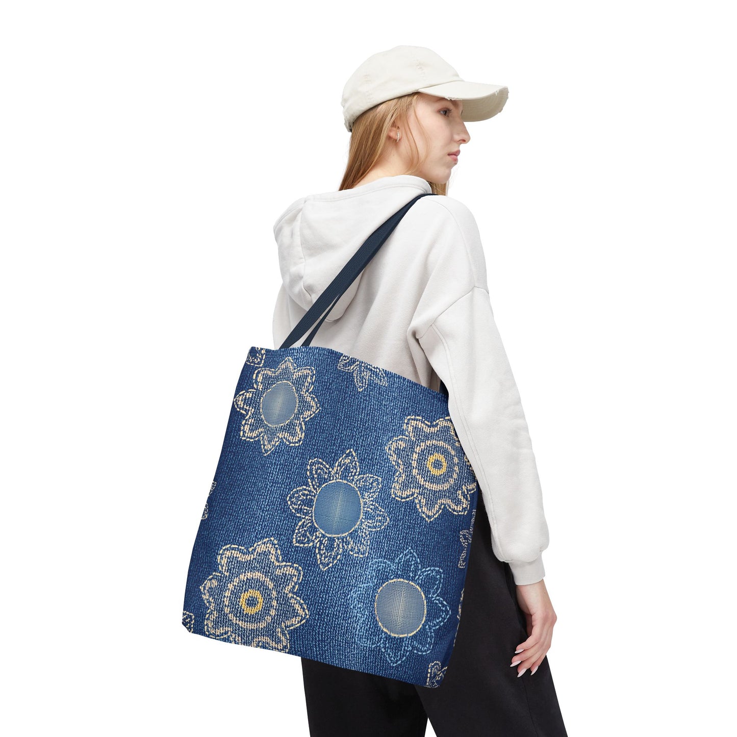 DENIM PRINT CANVAS BAG HIGH-QUALITY 100% SPUN POLYESTER 3 SIZES CANVAS BAG-121