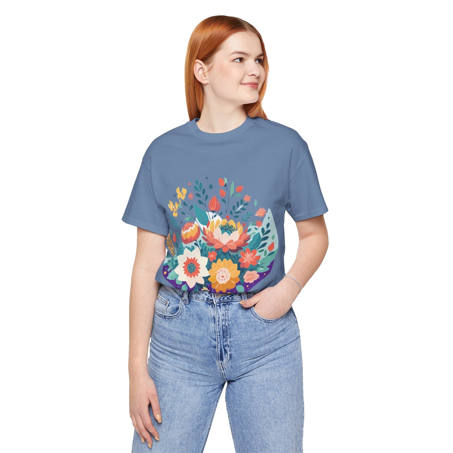 Flowers Shirt Floral Shirt Unisex Jersey Short Sleeve Tee Breathable Fabric Free Shipping