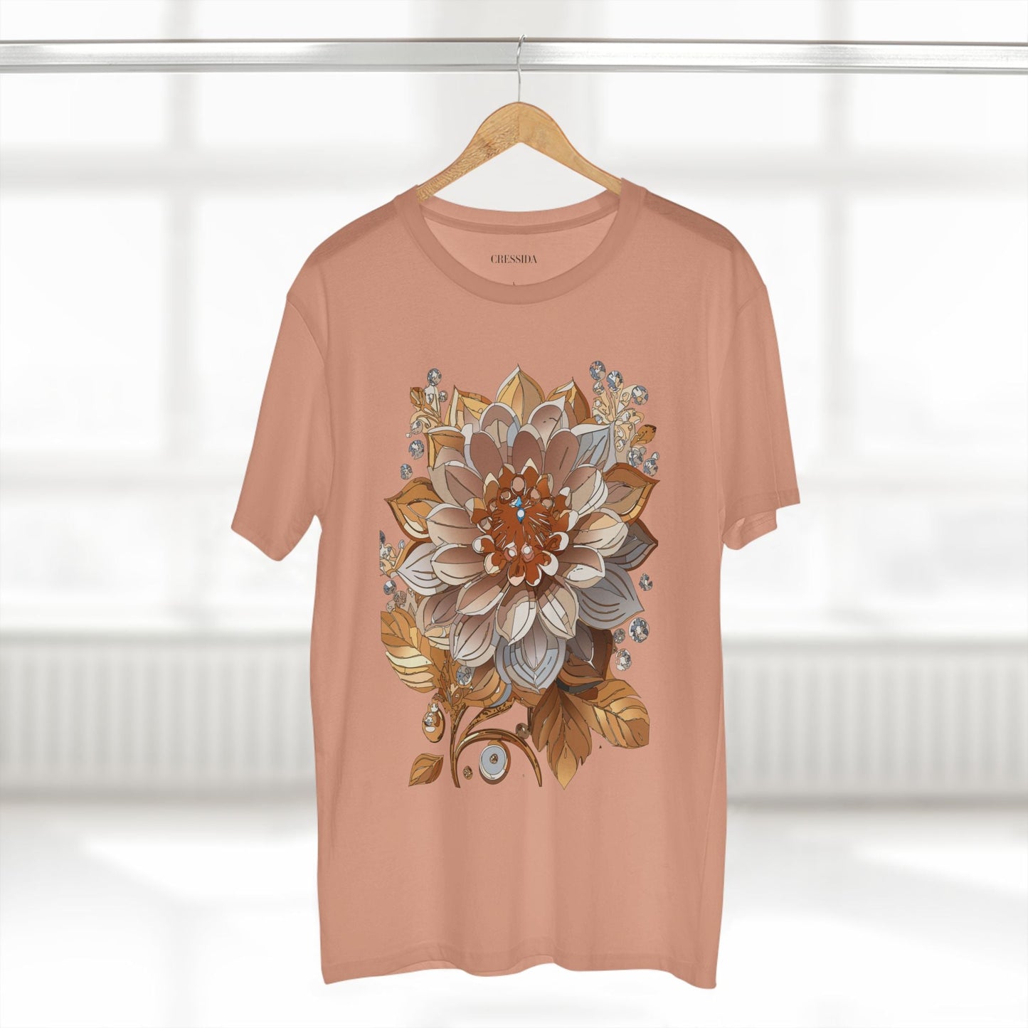 Floral Graphic T-Shirt Unisex 100 Cotton Art Design with Antique Flowers Tee 1