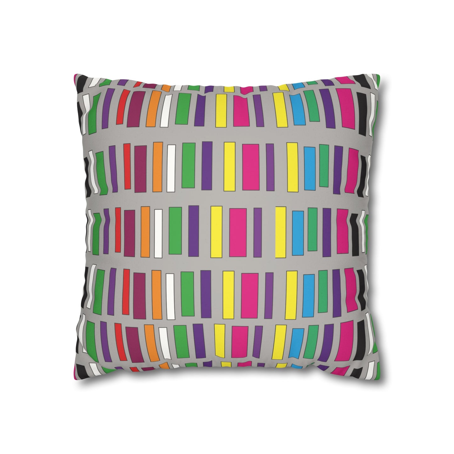 Faux Suede Pillowcase with Abstract print