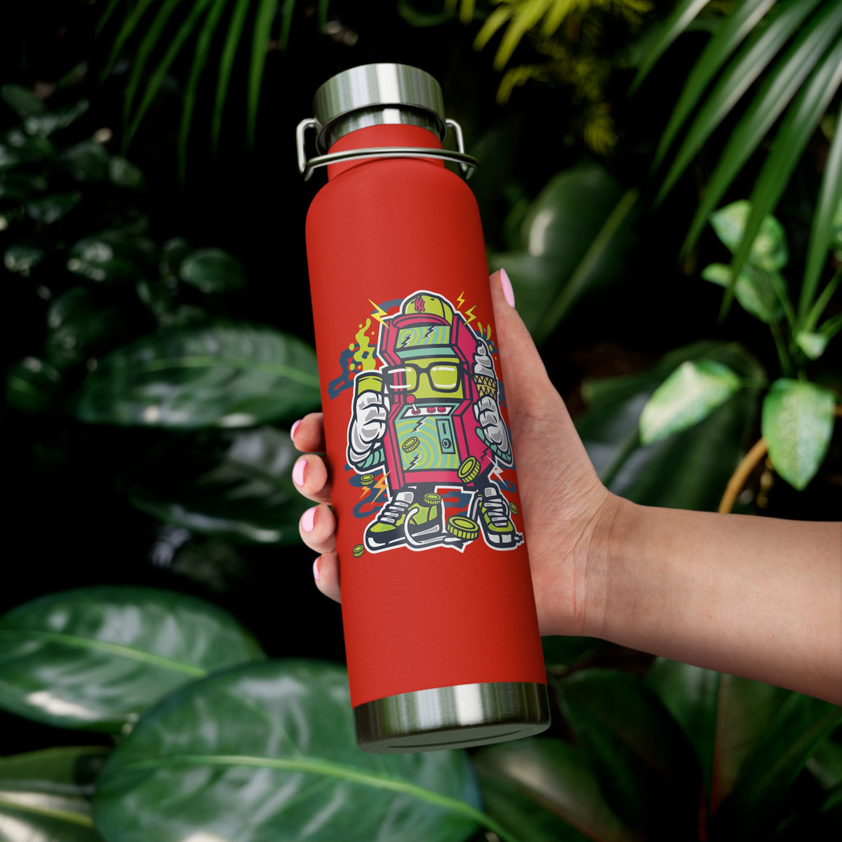 22oz Copper Insulated Water Bottle with Cartoon Design - CV2