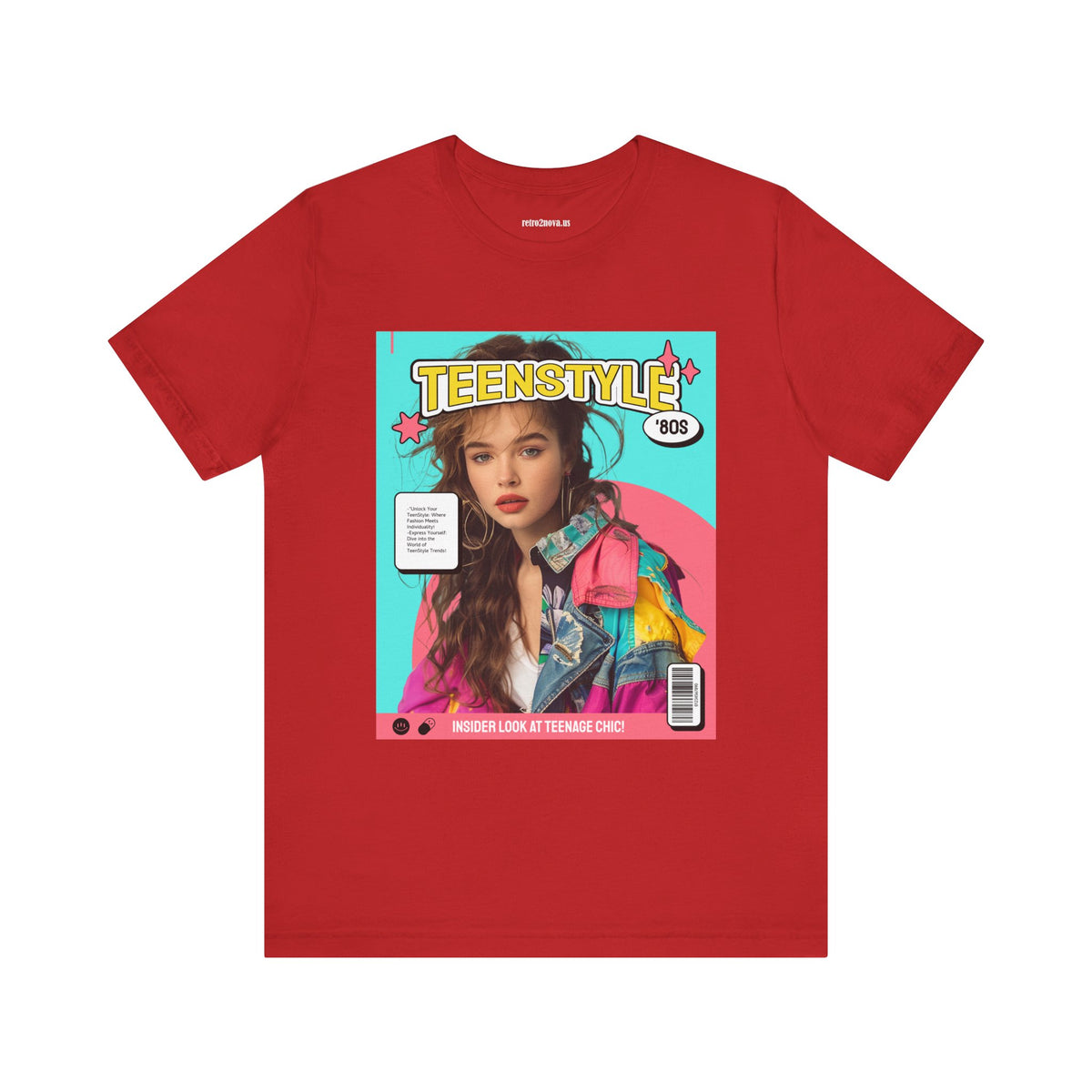 Magazine Cover Graphic Unisex Cotton Bella+Canvas Tee with Retro Poster Design ab114