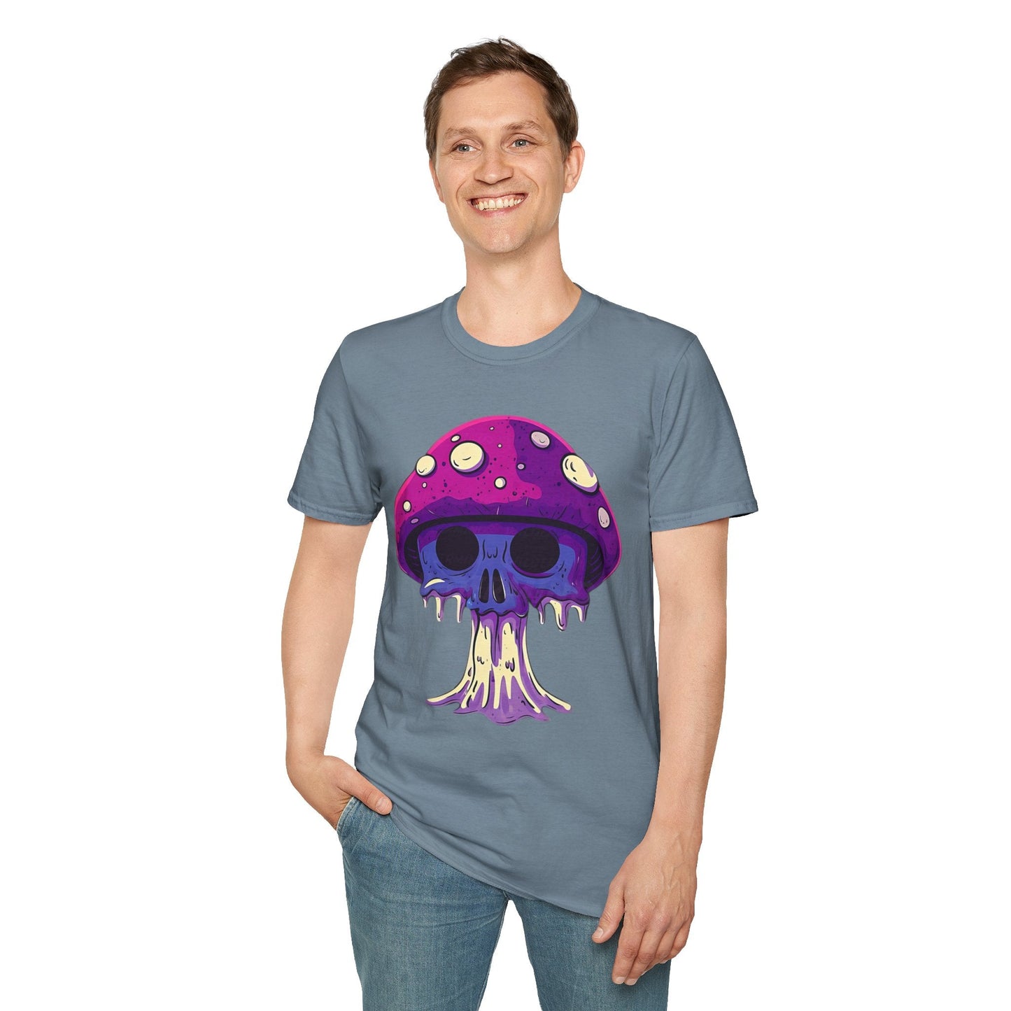 Funny Mashroom Graphic Unisex Softstyle Cotton With Cartoon Illustration Design 24
