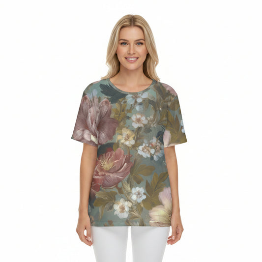 Unisex Poly T-Shirt with Floral Print