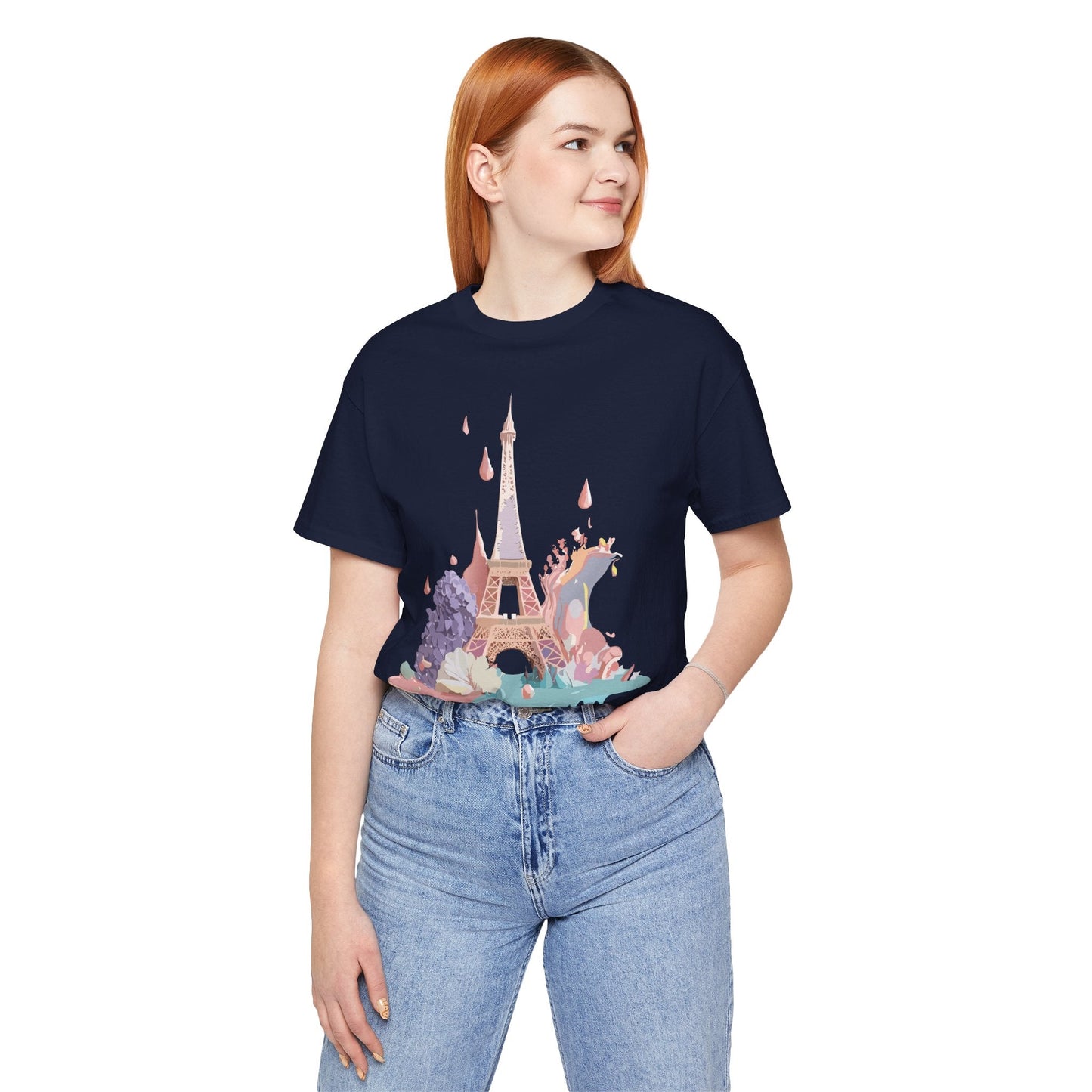 Paris Graphic Tee Unisex Short Sleeve Shirt With Vintage Inspired Adelpha Artwork