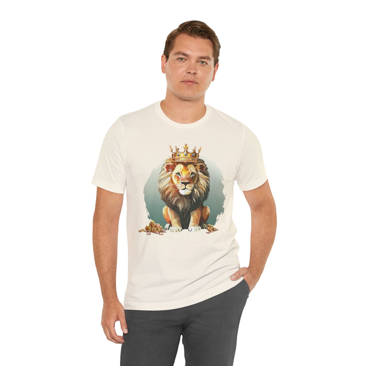 Regal Lion Short Sleeve Tee, Animal Shirt, Lion Tee, Unisex Top, Birthday Gift, Shirt with Animal design