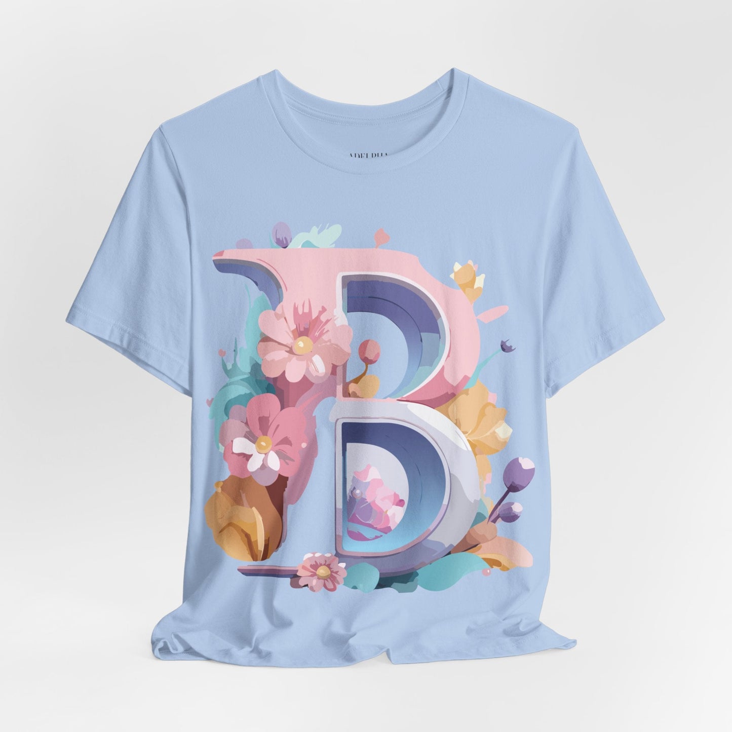 Letter B Shirt Unisex Graphic Tee By Adelpha With Vintage Inspired Artwork Short Sleeve