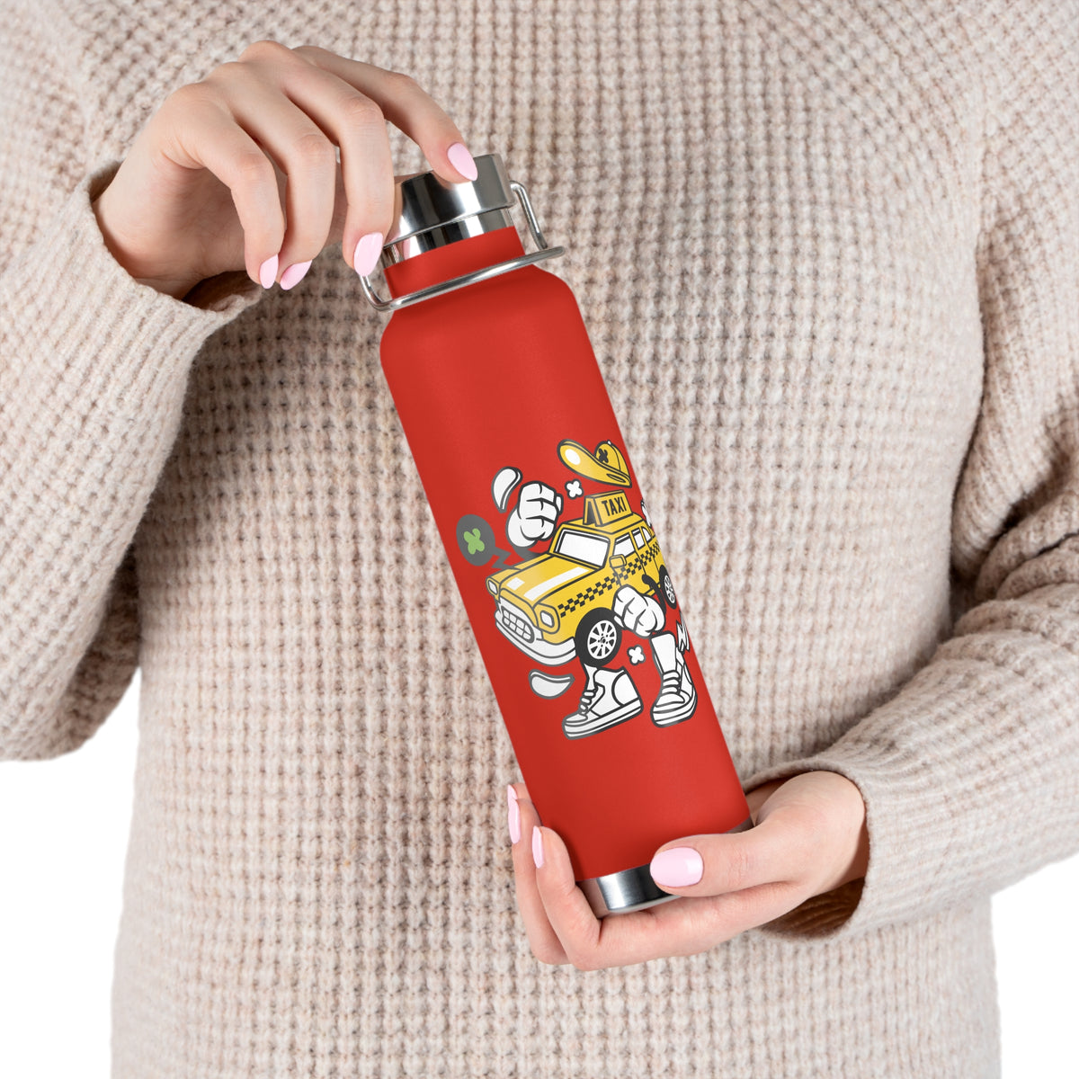 22oz Copper Insulated Water Bottle with Cartoon Design - CV37
