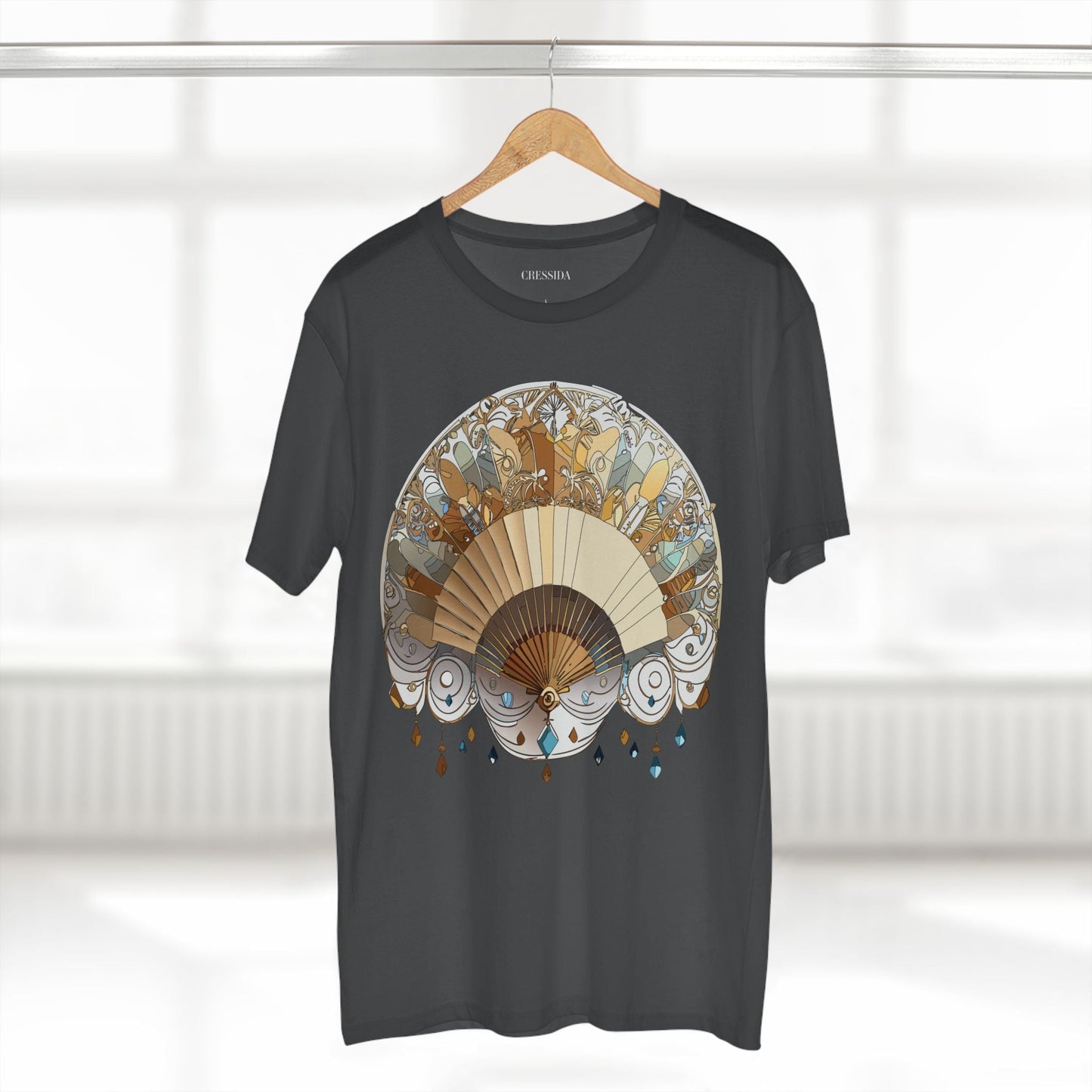 Antique Fan Graphic Design T-Shirt Unisex 100 Cotton Floral Carnival Artwork Tee 11