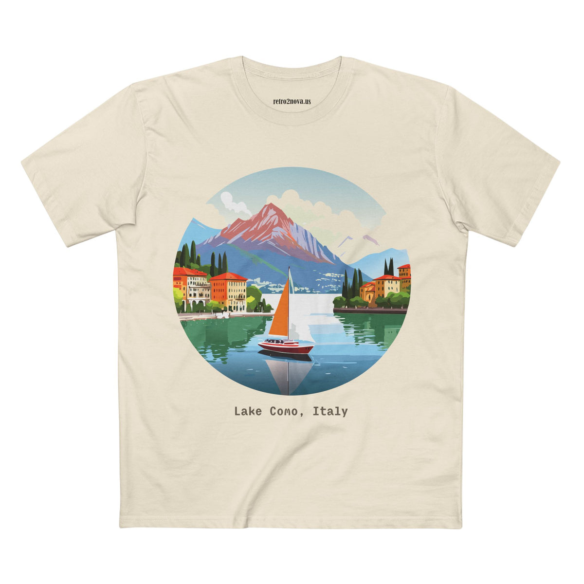 Lake Como Italy illustration T-Shirt | Scenic Travel Italy Tee