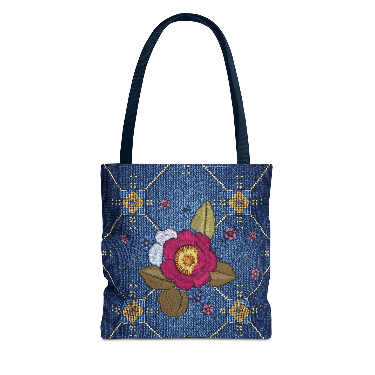 Denim Fabric Imitation Print Unisex Canvas Bag Poly Spun 3 Sizes Tote Bag 159-2