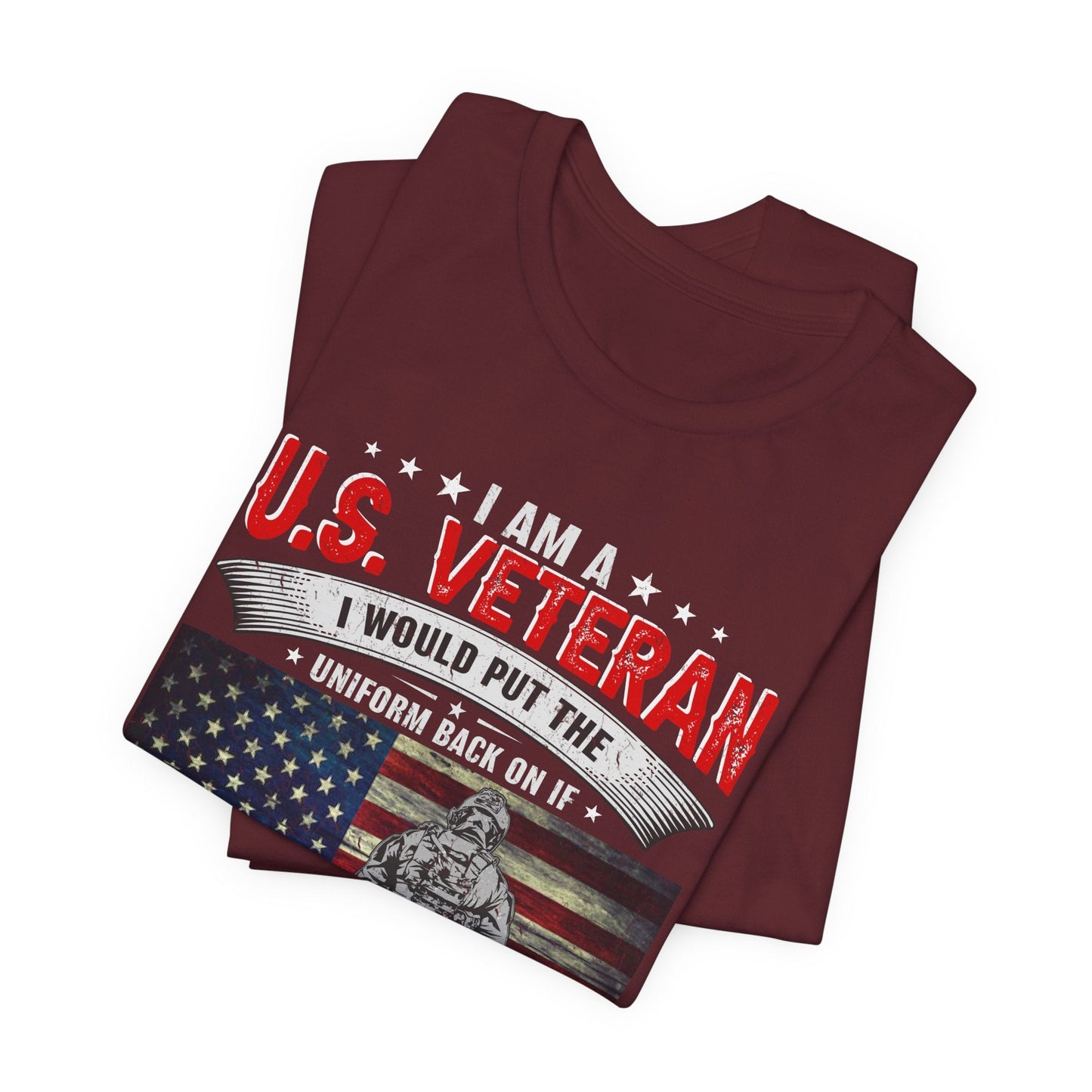 Army Veteran Patriotic Graphic Design Unisex Cotton T-Shirt v25