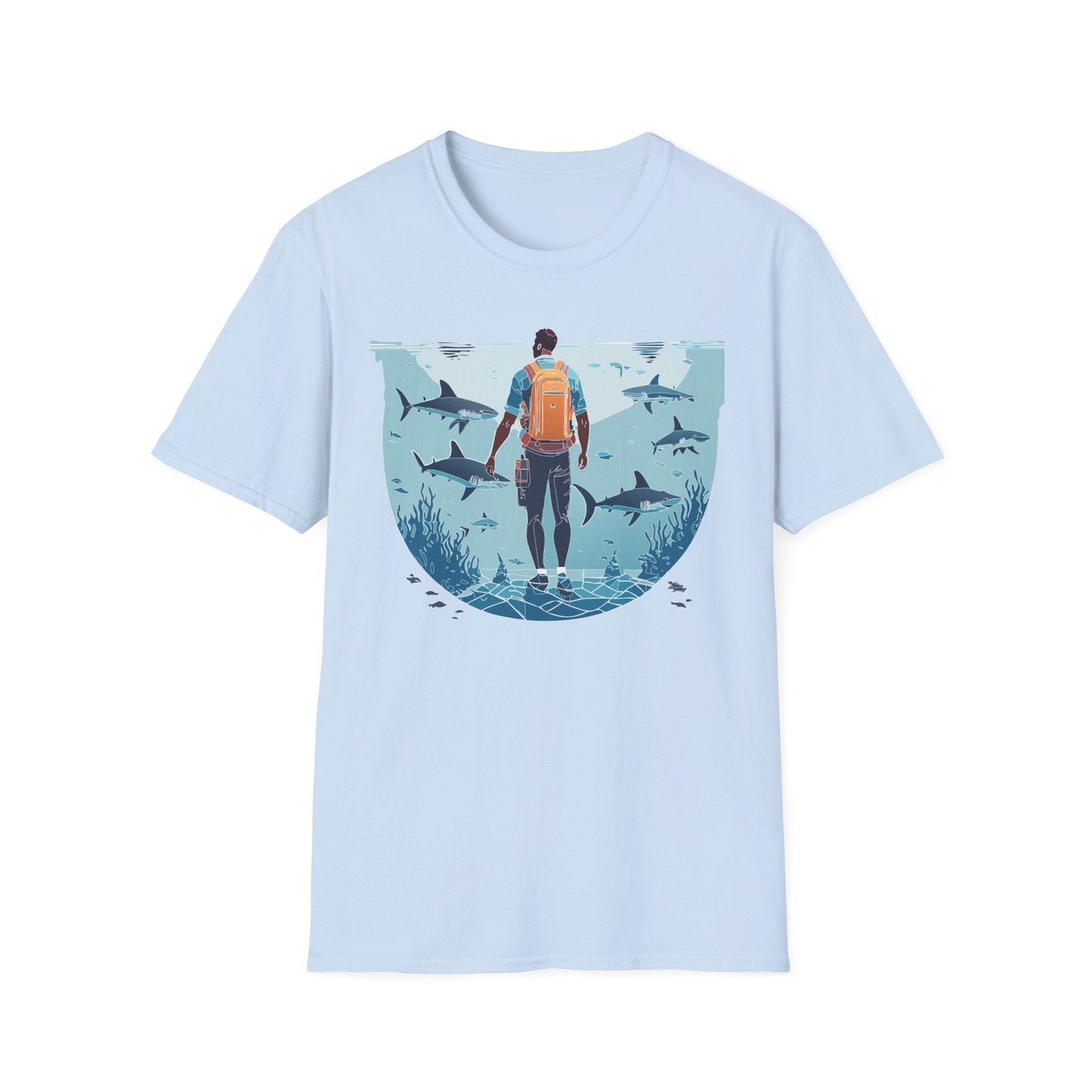 Ocean Tee Shirt Unisex Softstyle T Shirt With Ocean Art Design U Boat Theme Graphic Artwork Edition