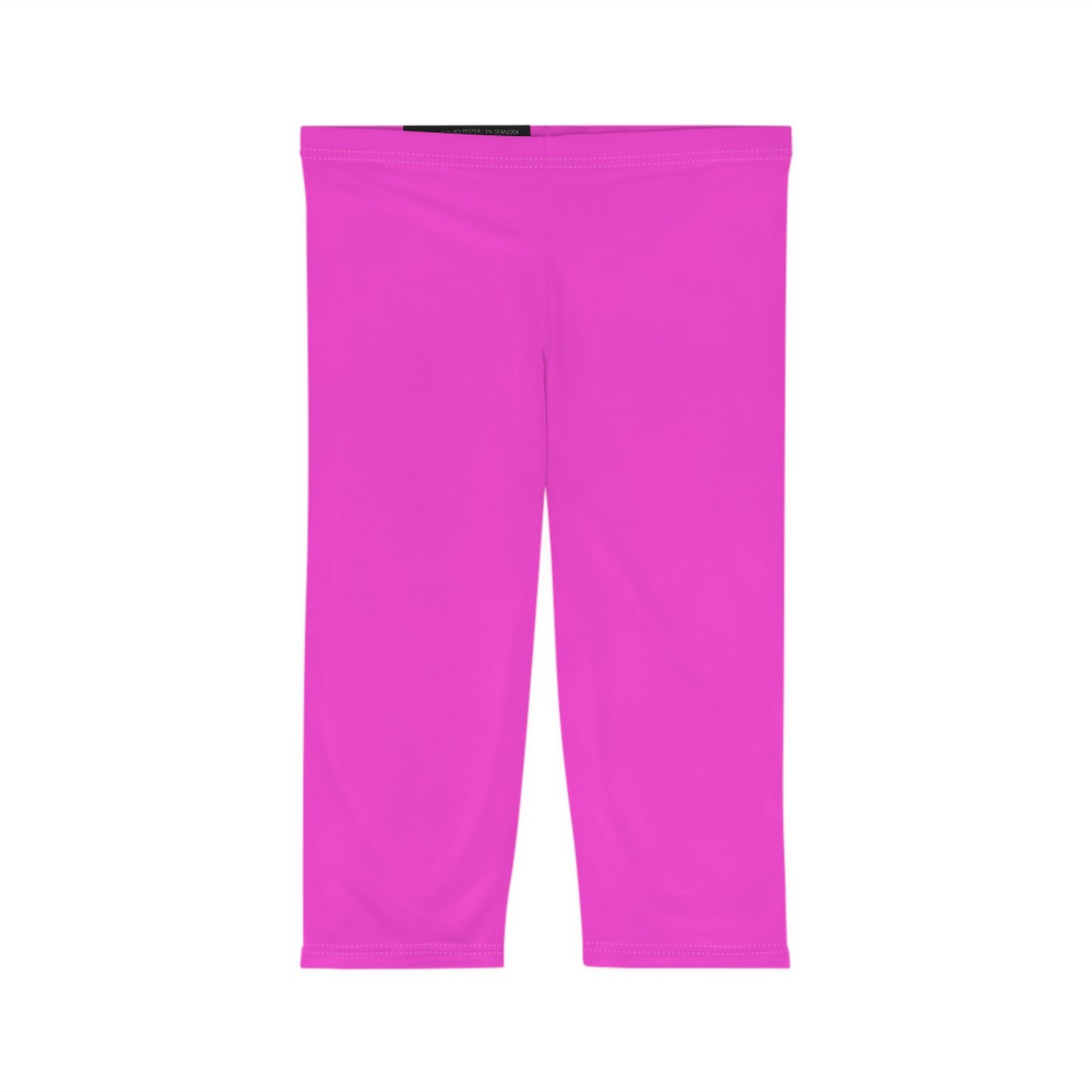 Cotton Bloom Pink Color Women's Brushed Suede Poly Span Casual Capri Leggings XS-2XL