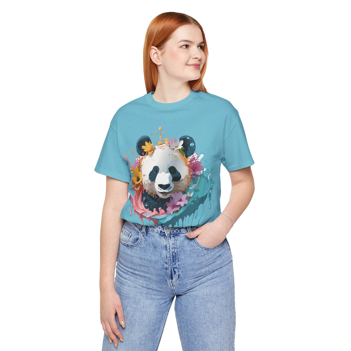 Panda Graphic Tee Unisex Jersey Short Sleeve Art Design Shirt By Adelpha Premium Casual Wear