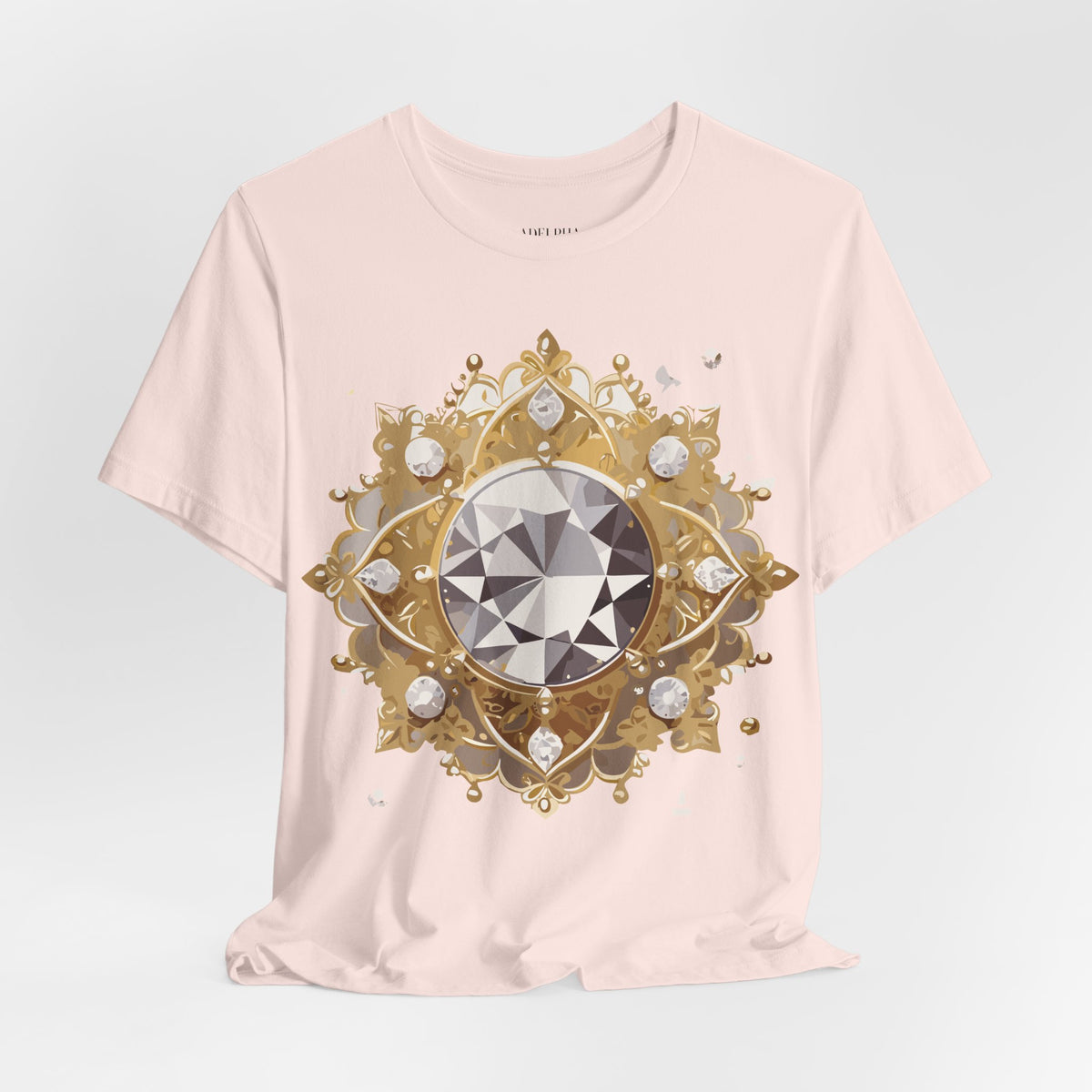 Jewelry Graphic Unisex Cotton Bella+Canvas Tee with Gemstones Art Design m41