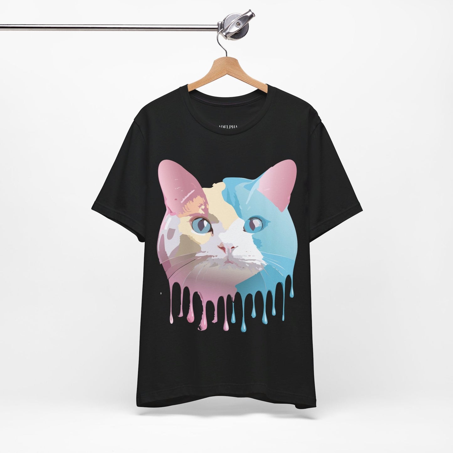 Cat Graphic Tee Unisex Short Sleeve Shirt With Vintage Adelpha Artwork