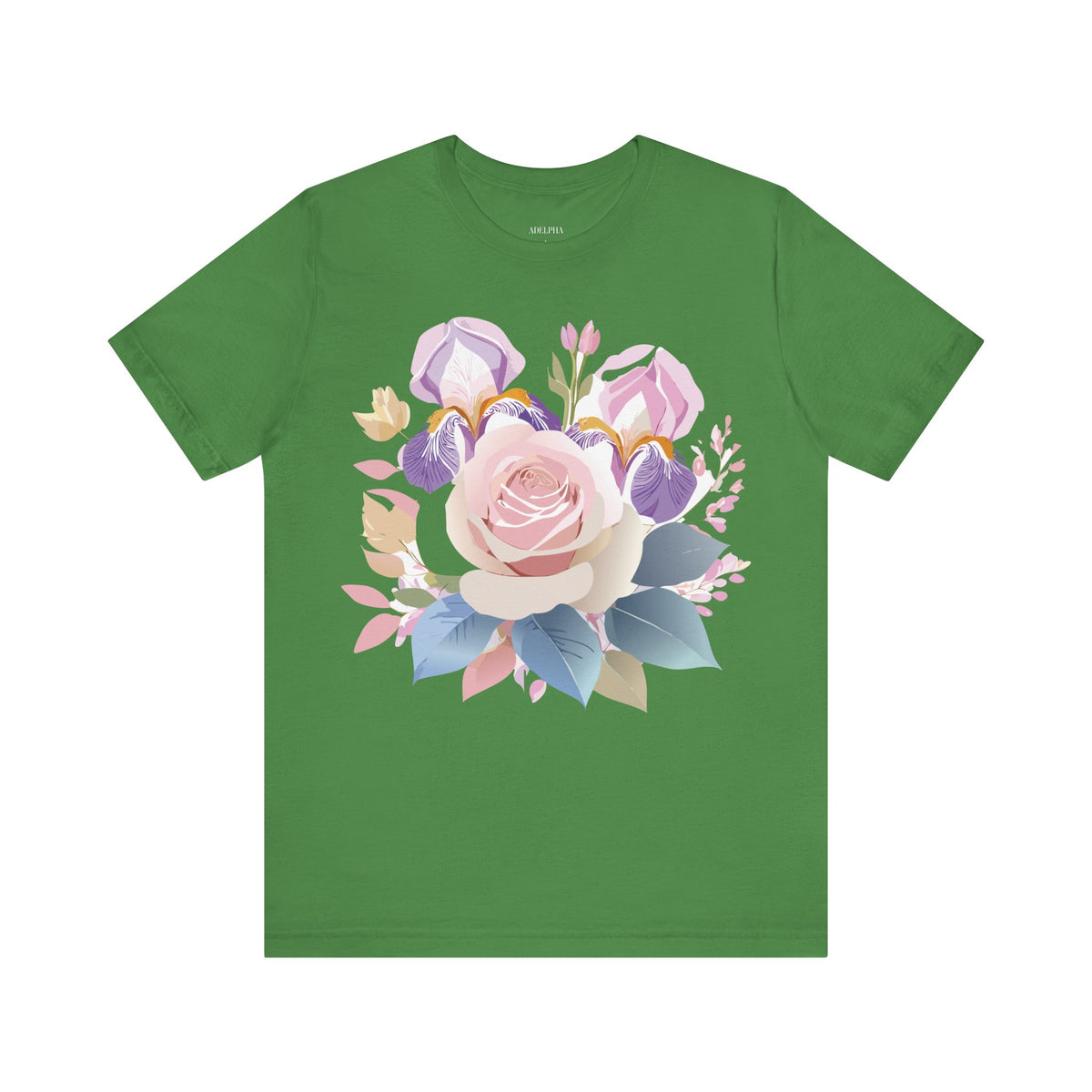 Floral Graphic Unisex Cotton Bella+Canvas Tee with Flowers Art Design n119