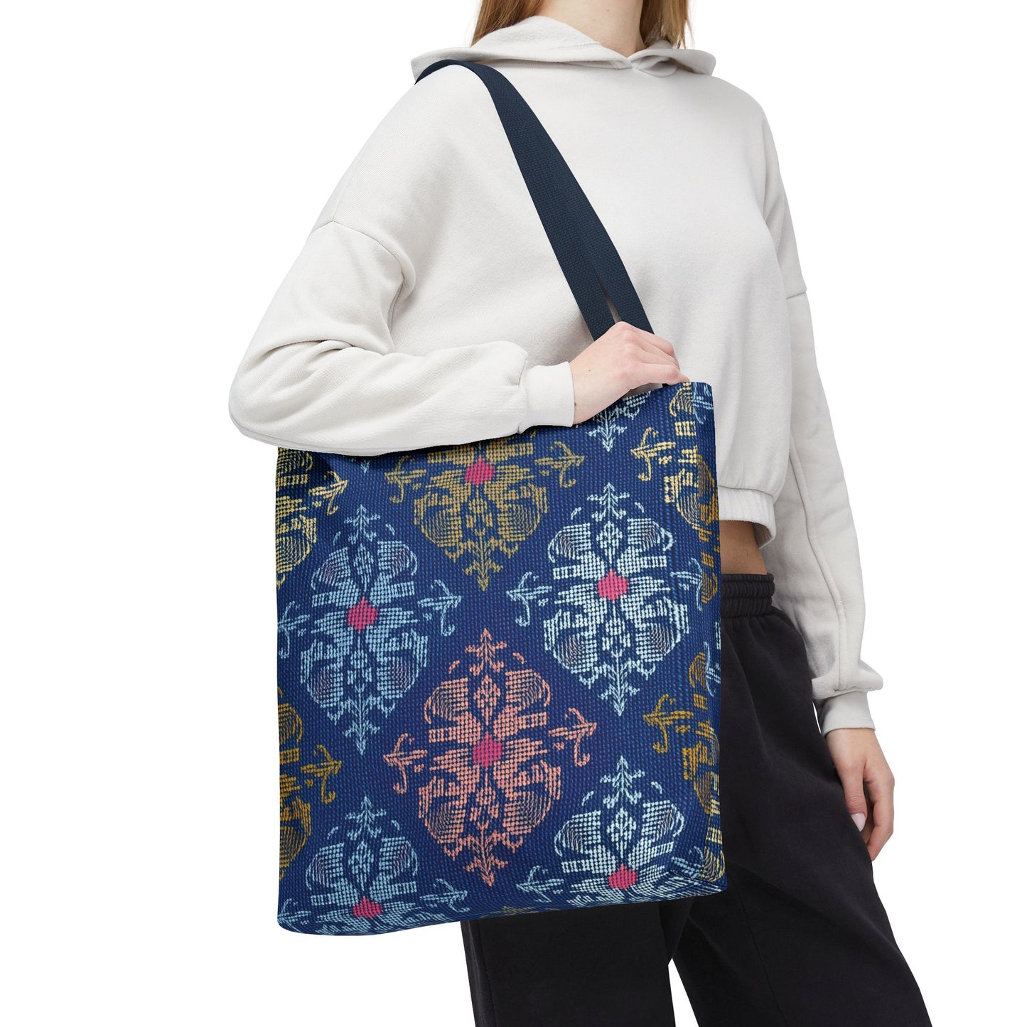 Denim Fabric Imitation Print Unisex Canvas Bag Poly Spun 3 Sizes Tote Bag 157