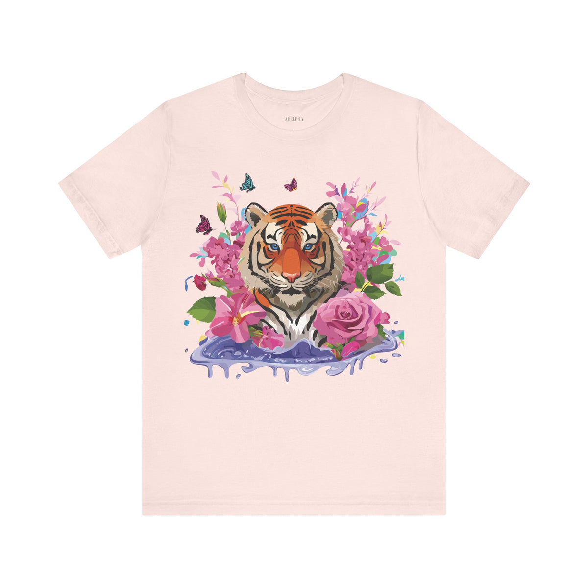 Tiger Graphic Unisex Cotton Bella+Canvas Tee with Art Animal Design e65