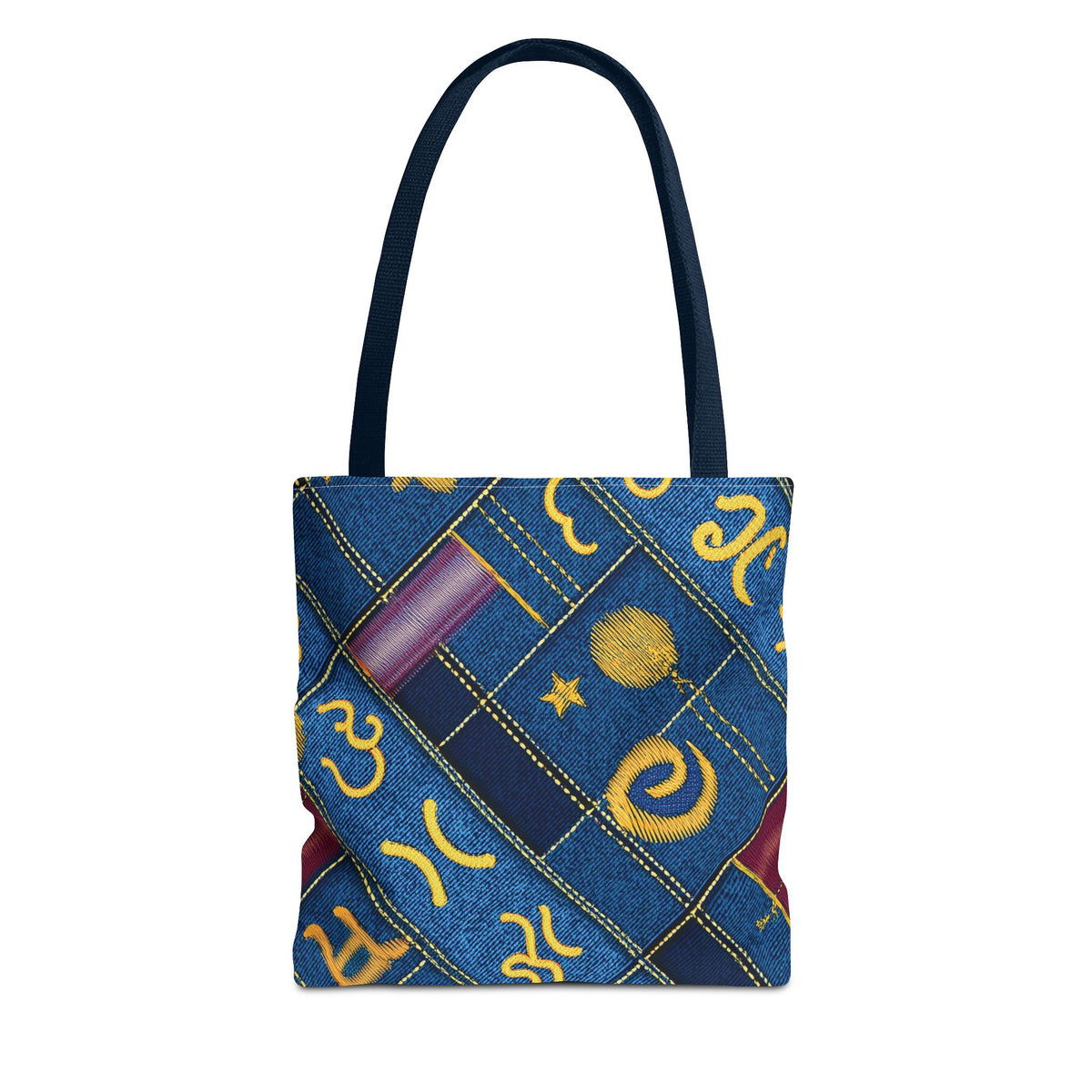 Denim Fabric Imitation Print Unisex Canvas Bag Poly Spun 3 Sizes Tote Bag 184