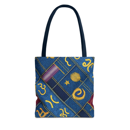 Denim Fabric Imitation Print Unisex Canvas Bag Poly Spun 3 Sizes Tote Bag 184