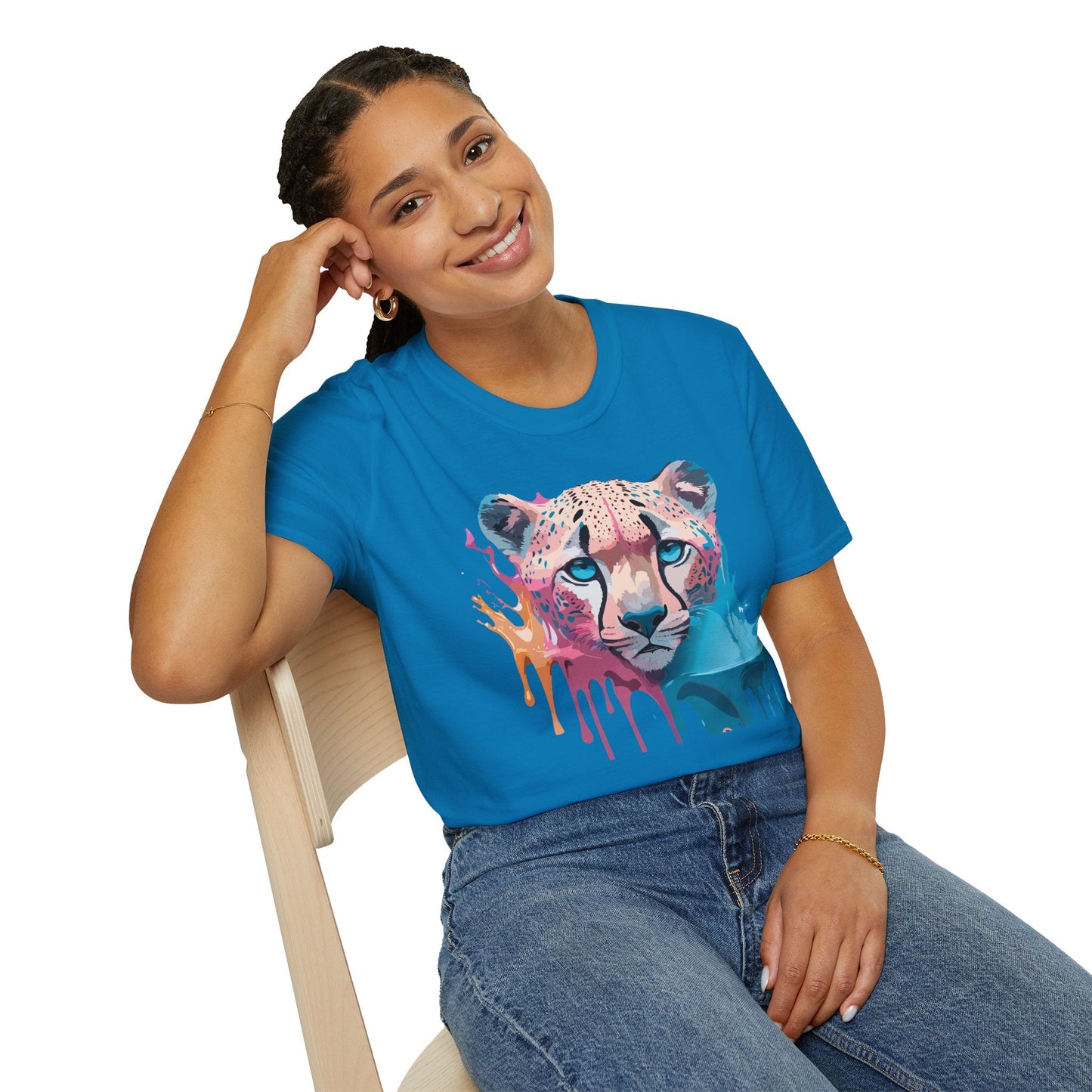 Unisex Cheetah Tee Softstyle Gildan 64000 100 Percent Cotton