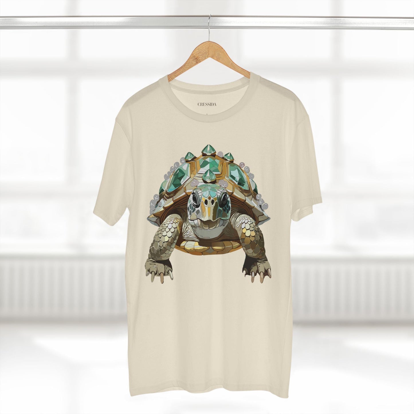 Turtle Graphic Unisex 100 Cotton Tee With Unique Animal Golden Medallion Art Design 29