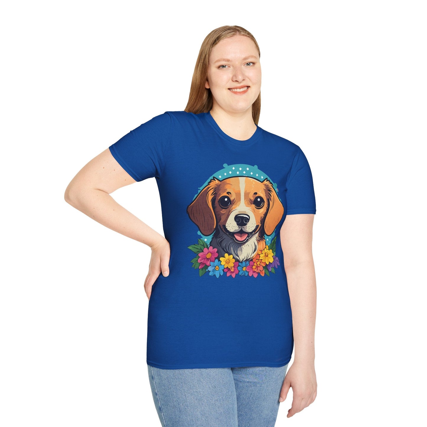 Dog Shirt Unisex Animal Tee Softstyle Cotton Ring Spun Comfort