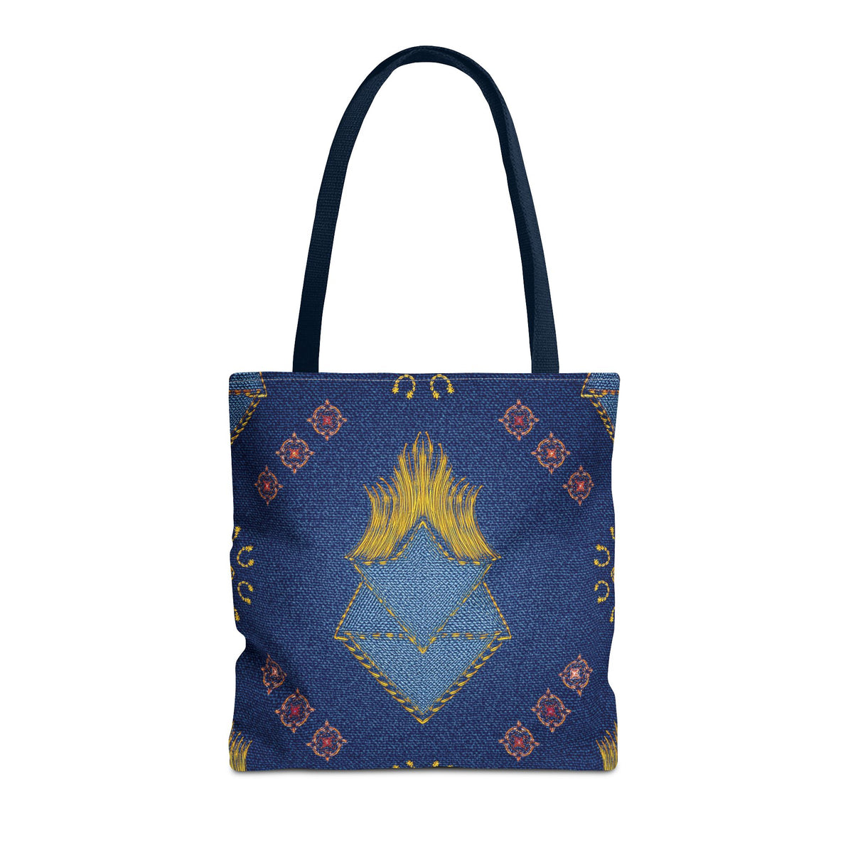 Diwali Graphic Denim Fabric Imitation Print Unisex Canvas Bag Poly Spun 3 Sizes Tote Bag 205-12