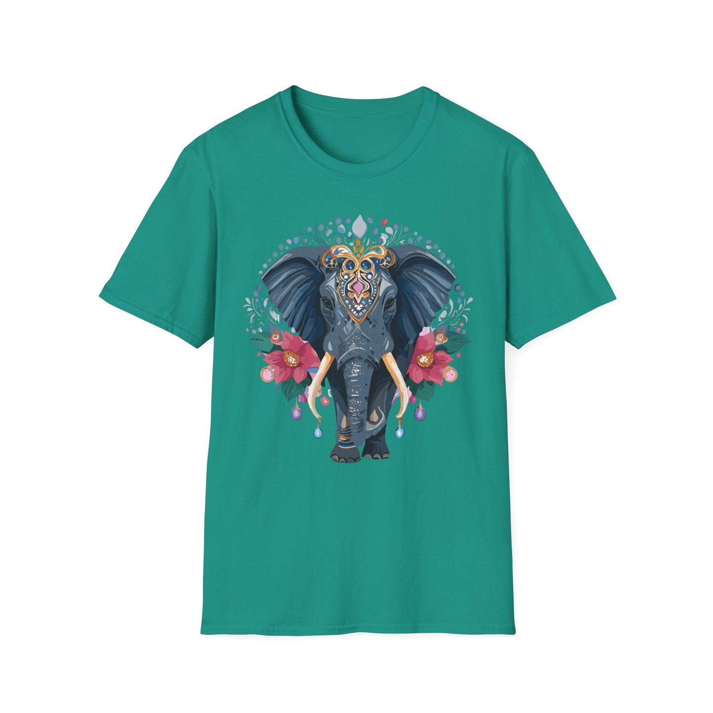 Elephant Graphic T Shirt Unisex Cotton Tee Softstyle Gildan 64000 Elephant Design
