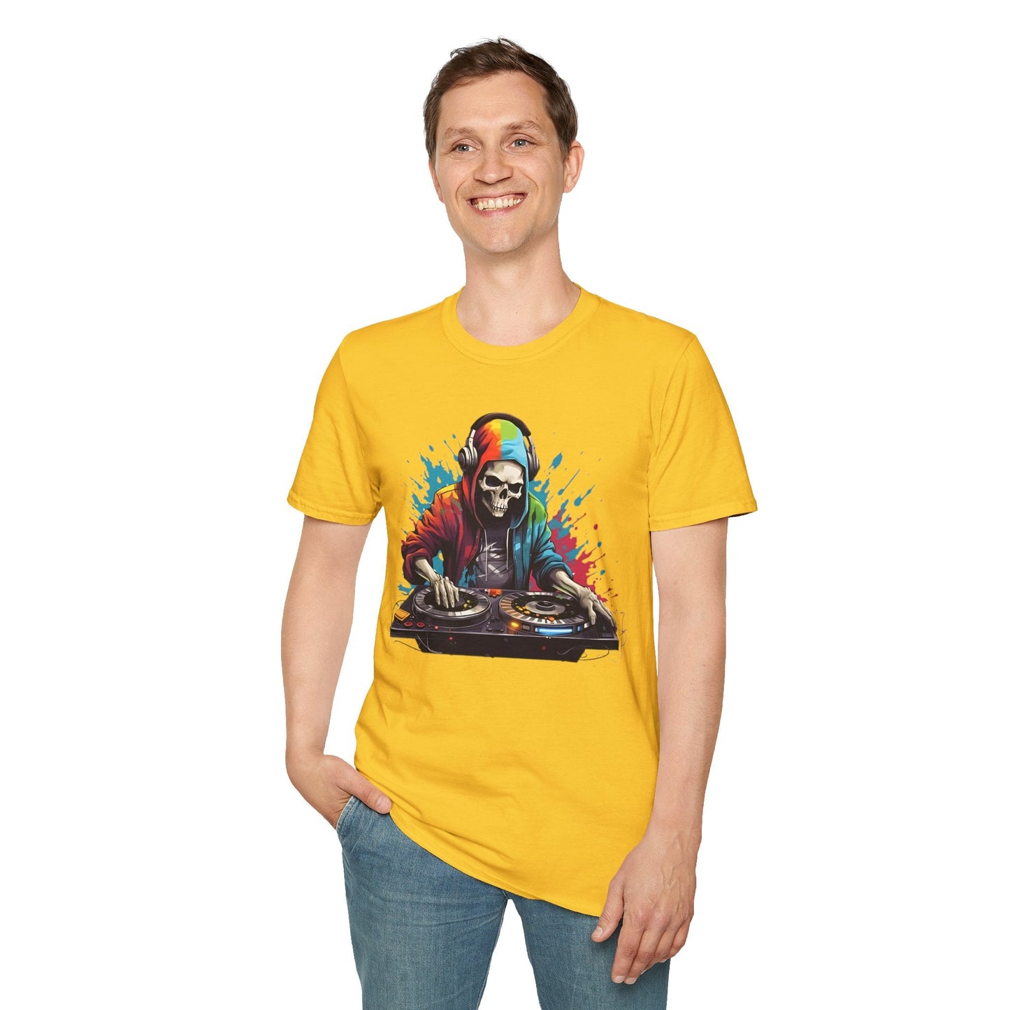 Skull Graphic Unisex Cotton T-shirt with Skeleton Artwork Design 8