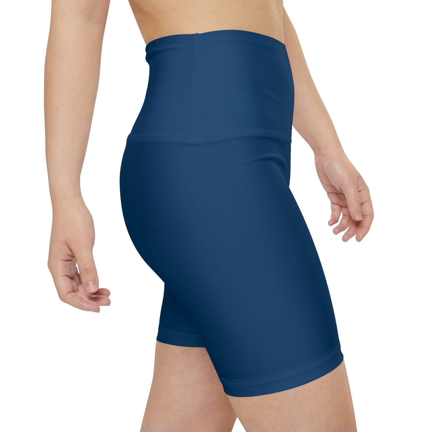 Yale Blue Women's Workout Shorts — Solid High-Waist Biker Shorts for Exercise & Everyday Wear