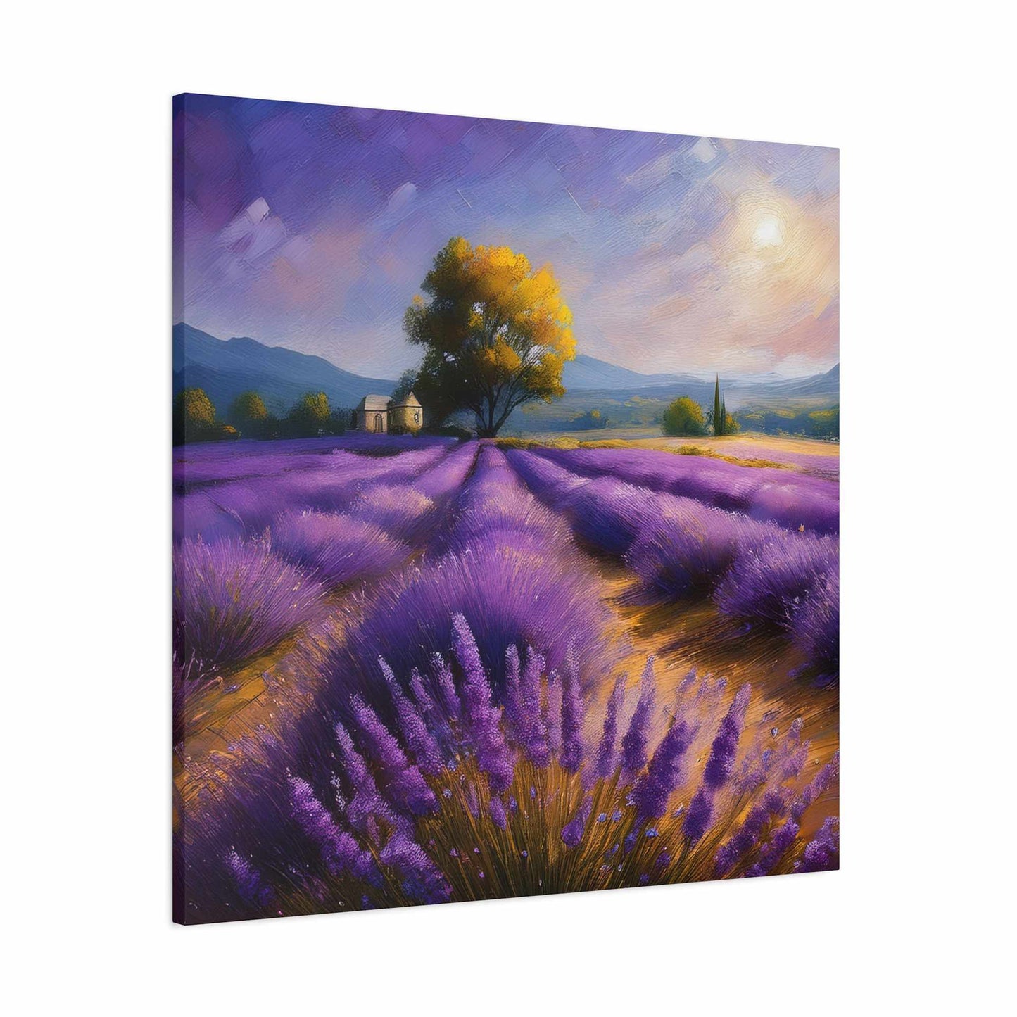 Lavender Landscape Print Canvas, Landscape Oil Paint Print 20x20, 24x24, 30x30, 32x32, 36x36 Art Design Print Non-Frame MC-35