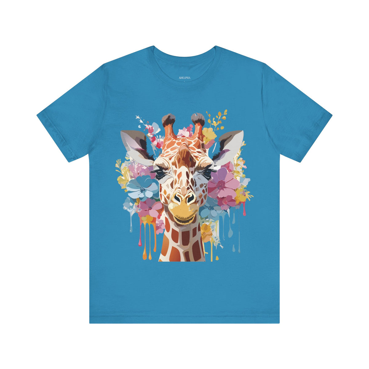 Giraffe Graphic Unisex Cotton Bella+Canvas Tee with Art Animal Design e20