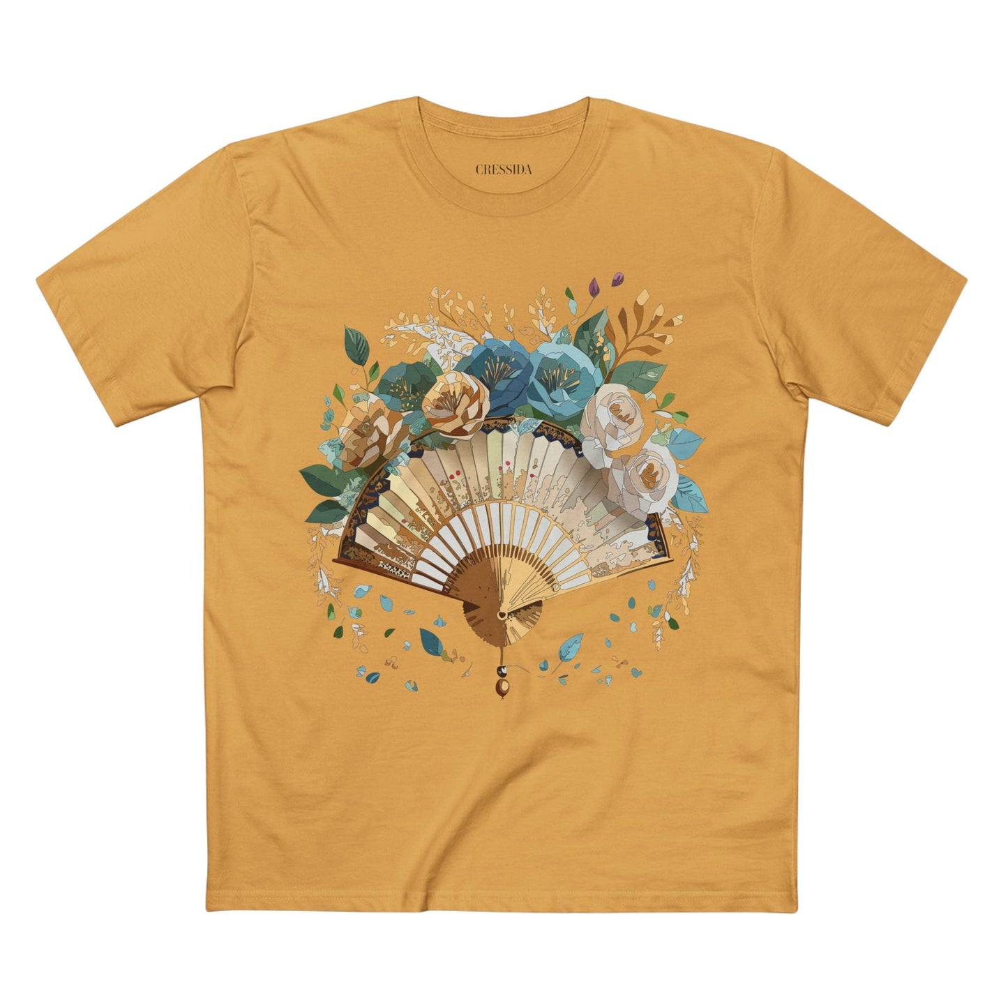 Antique Fan Graphic Design T-Shirt Unisex 100 Cotton Floral Carnival Artwork Tee 4