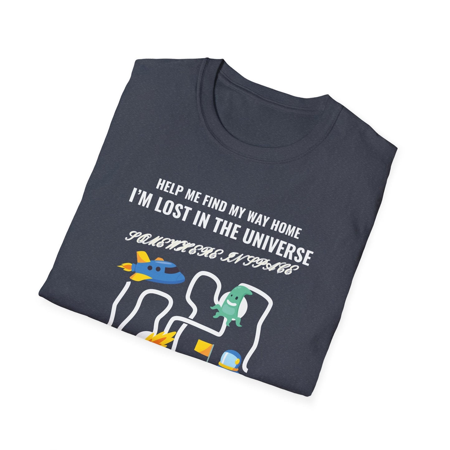 Lost in the Universe TShirt Unisex Cotton Cute Space Maze Graphic Tee