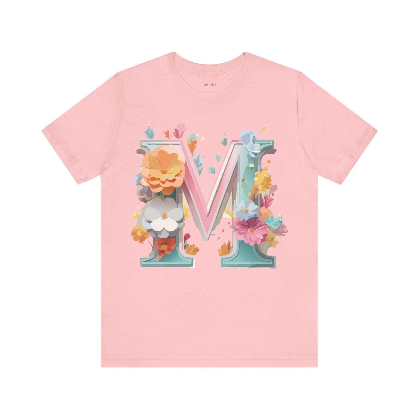 Letter M Graphic Tee Unisex Short Sleeve Shirt By Adelpha Vintage Artwork Design
