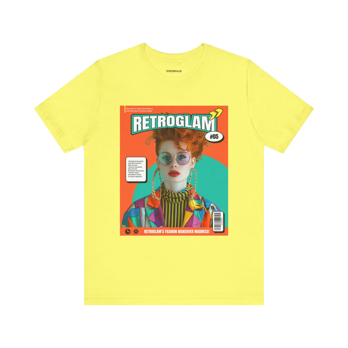 Magazine Cover Graphic Unisex Cotton Bella+Canvas Tee with Retro Poster ab30