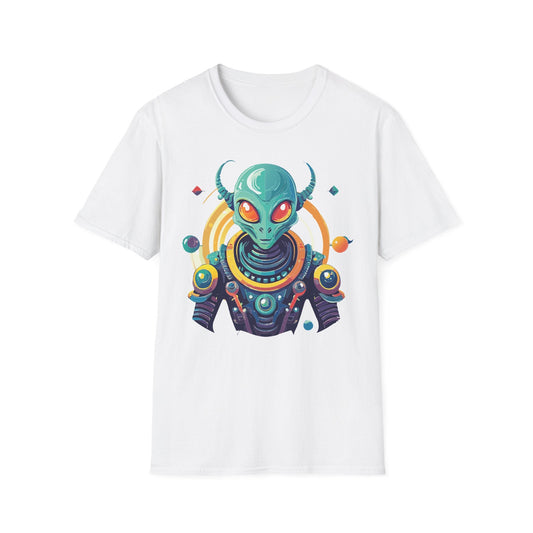 Alien Cosmos T Shirt Unisex Softstyle Cotton Tee With Alien Art Design Premium Comfort