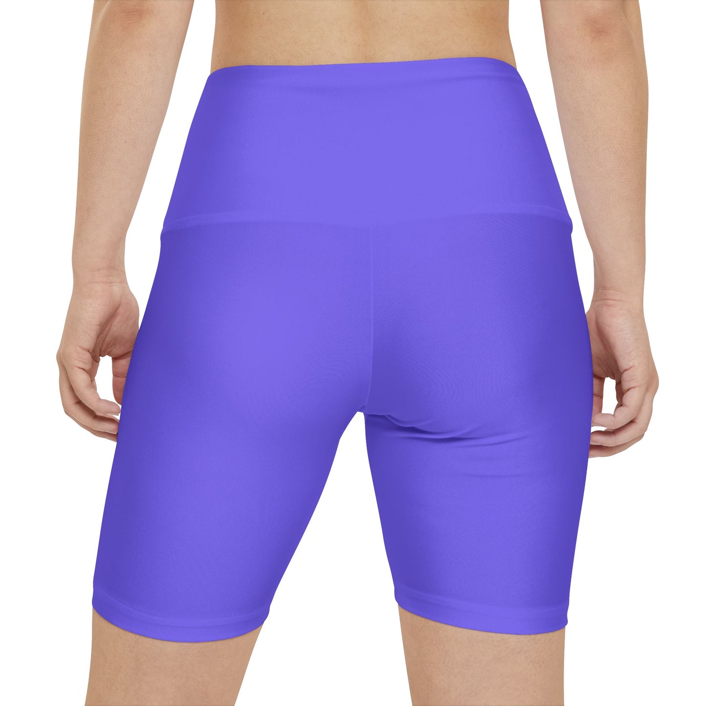 Medium Slate Lilac Women's Purple High-Waist Workout Shorts - Athletic Biker Briefs for Gym & Yoga