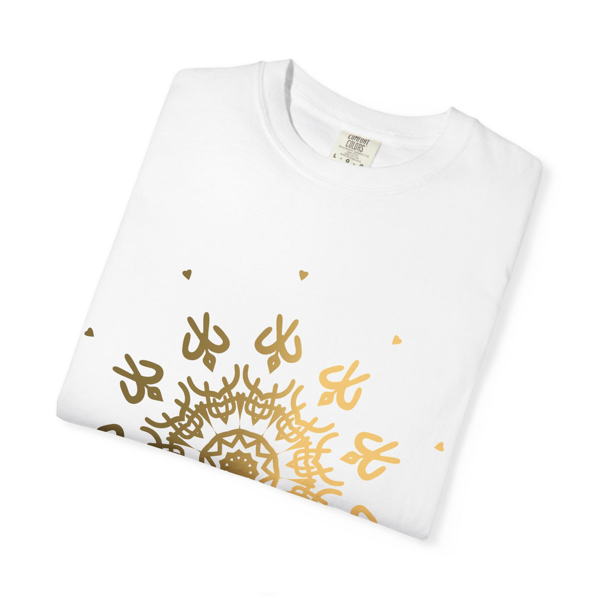 Unisex Garment Dyed Cotton T-Shirt with Mandala Graphic Design