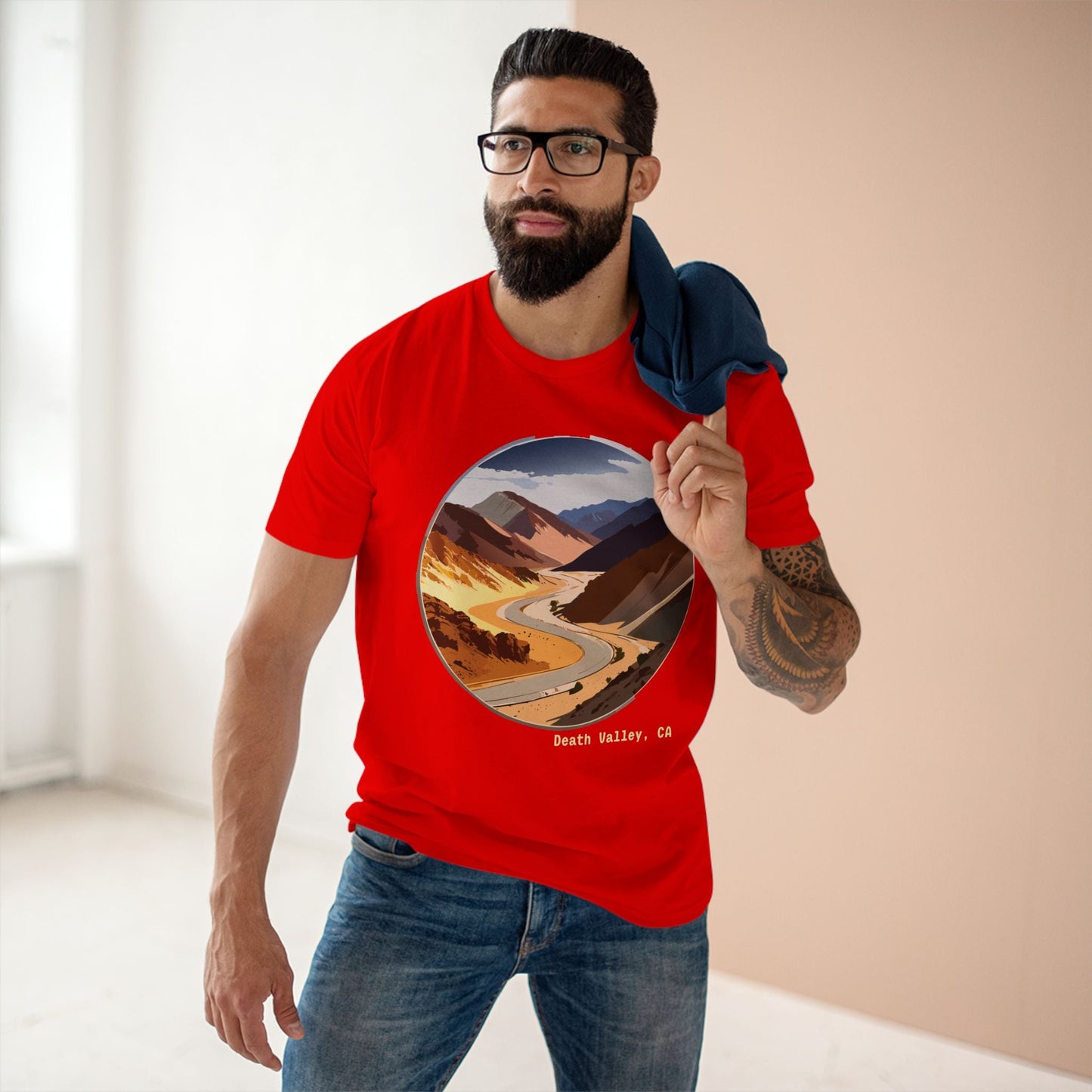 Retro2Nova Unisex Premium Cotton Tee With Death Valley Travel Design Art Shirt Collection