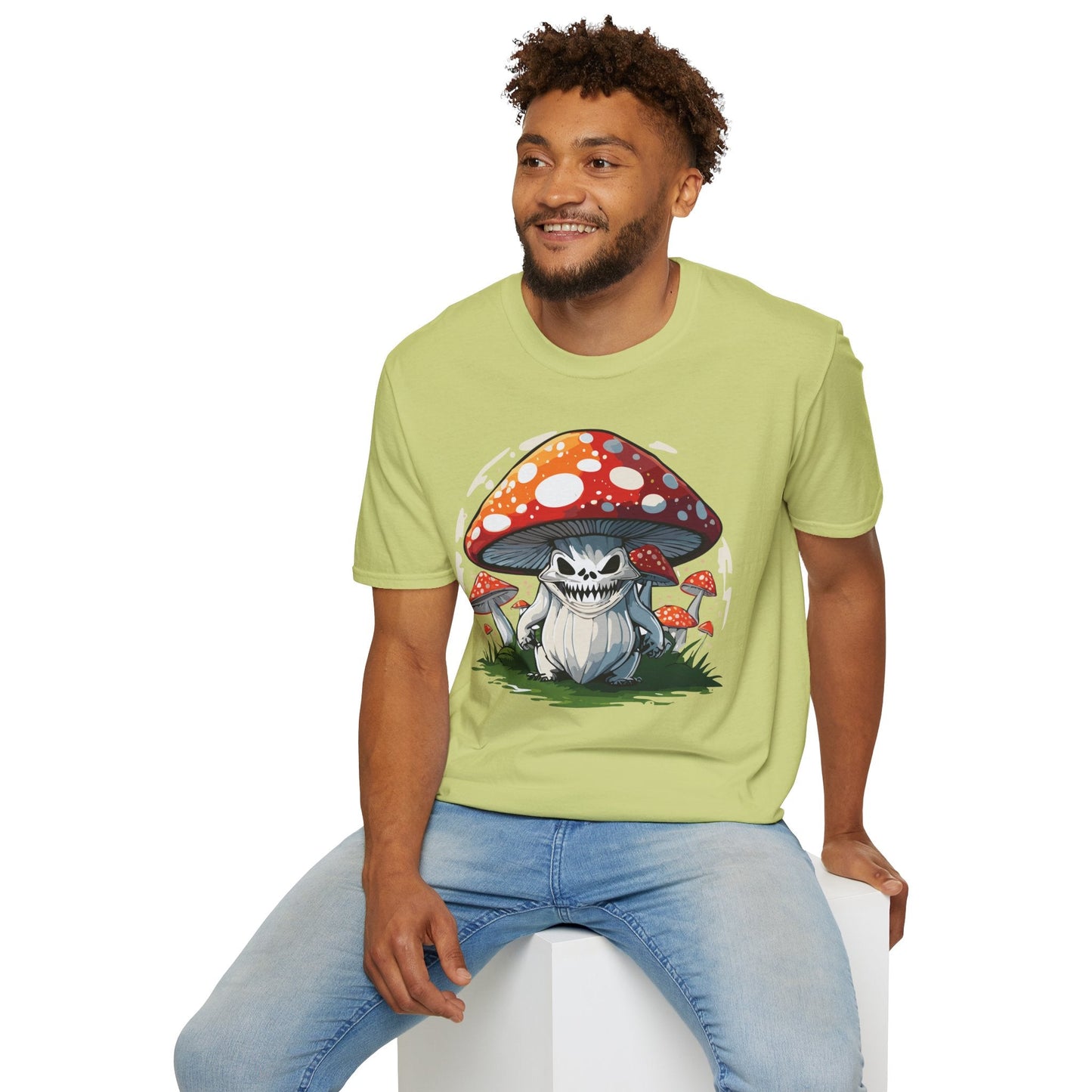 Mashroom Tee Shirt Unisex Softstyle 64000 100 Percent Ring Spun Cotton Funny Mashroom Fungus Design