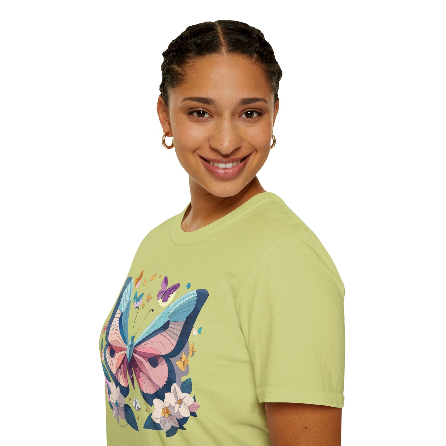 Butterfly Shirt Unisex T Shirt Softstyle Gildan 64000 Ring Spun Cotton Monarch Design