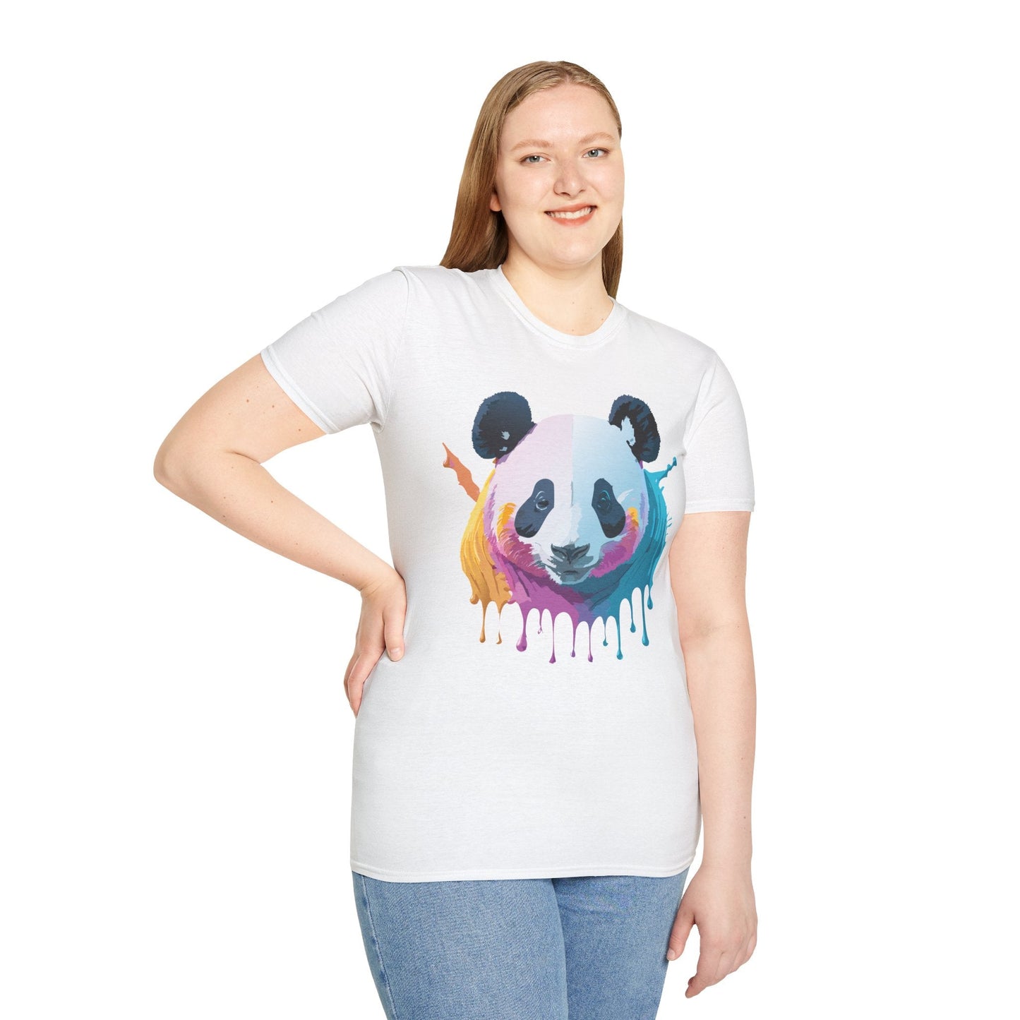 Panda Shirt Unisex T Shirt Softstyle Gildan 64000 100 Percent Ring Spun Cotton Animal Tee